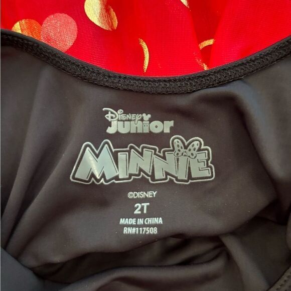 Disney Junior Minnie Mouse red/black tulle tutu long sleeve leotard dress - Picture 5 of 6